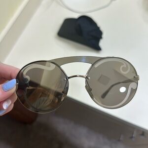 PRADA 65T CINEMA Rimless Sunglasses Gold Swirl Mirror PR65TS Snoop Dogg Olympics